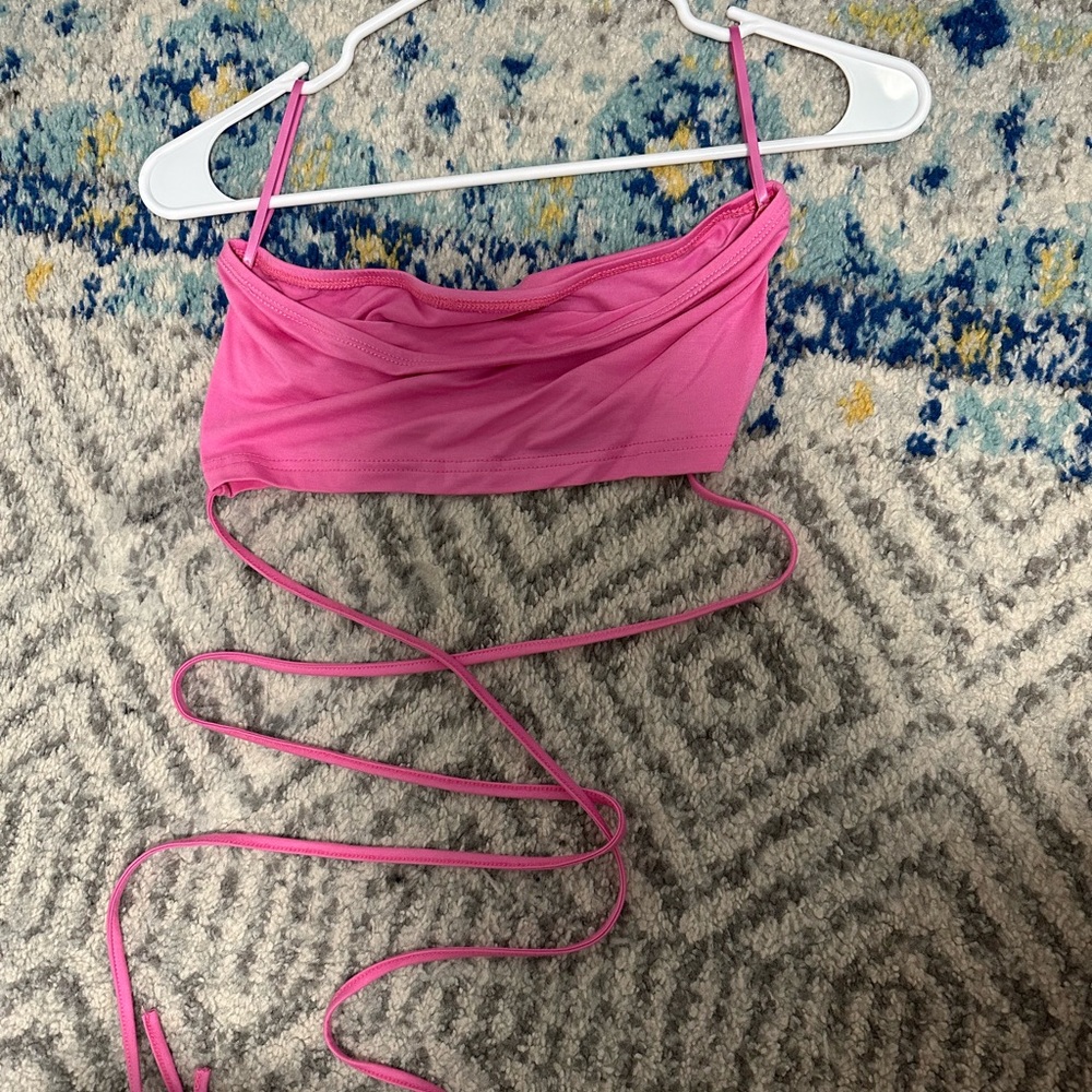 Pink Strappy Crop Top